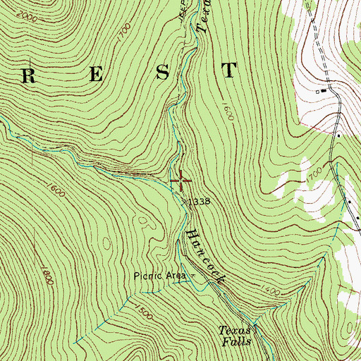 Topographic Map of Texas Brook, VT