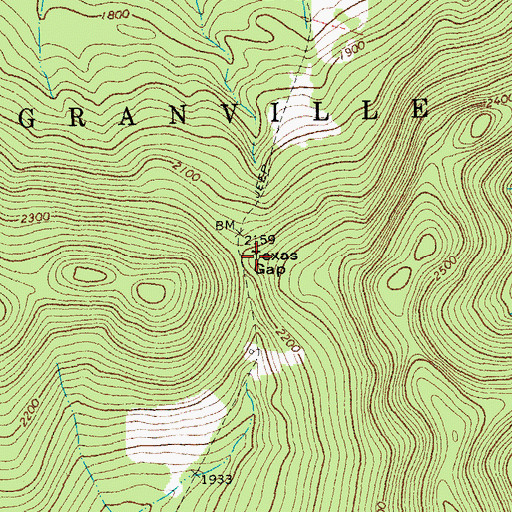 Topographic Map of Texas Gap, VT