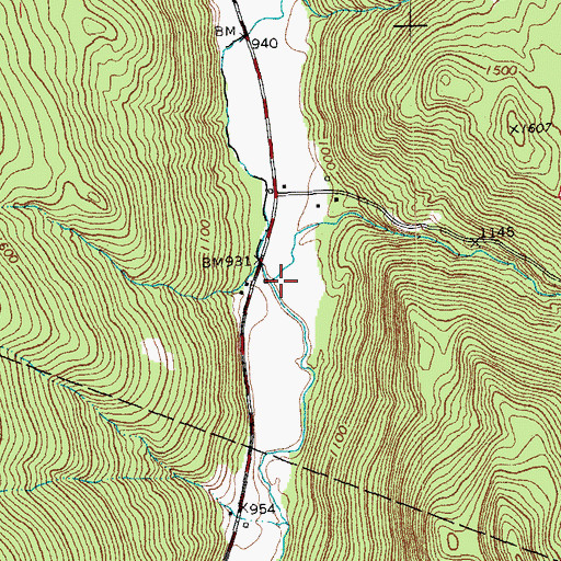 Topographic Map of Thatcher Brook, VT