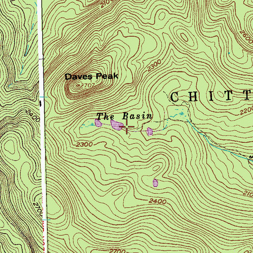 Topographic Map of The Basin, VT