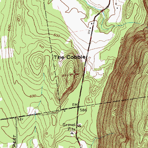 Topographic Map of The Cobble, VT