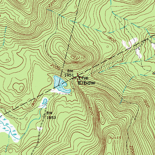 Topographic Map of The Elbow, VT