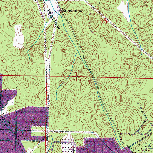 Topographic Map of Docena Slope Mine, AL