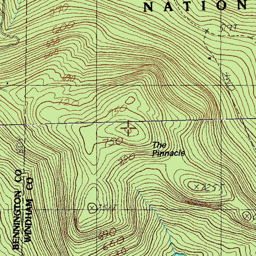 Topographic Map of The Pinnacle, VT