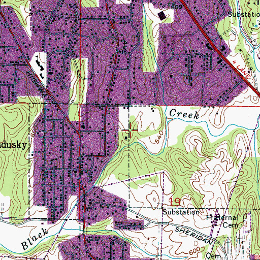 Topographic Map of McArdle Mine, AL