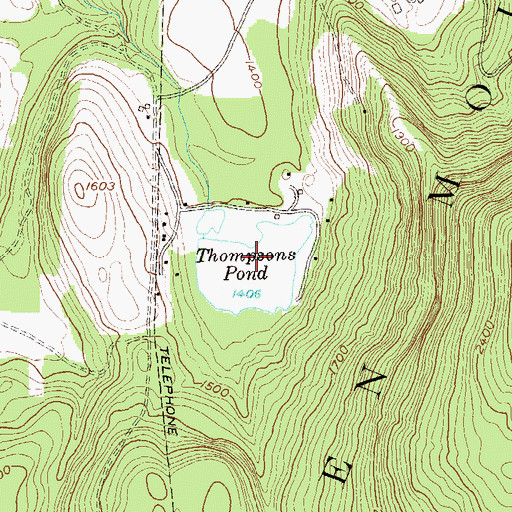 Topographic Map of Thompsons Pond, VT