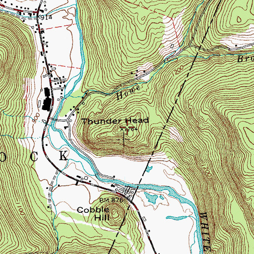 Topographic Map of Thunder Head, VT