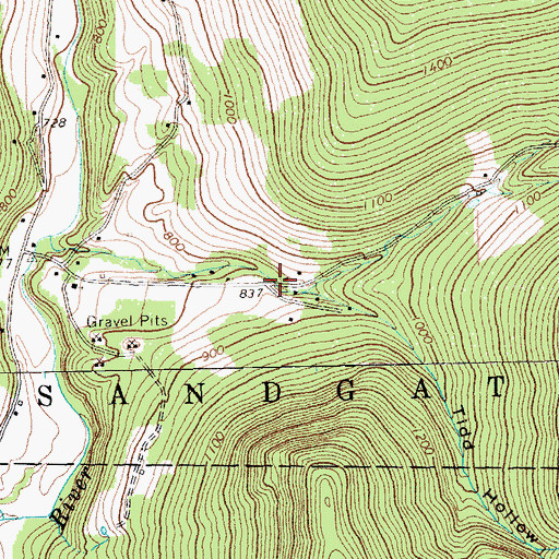 Topographic Map of Tidd Hollow, VT