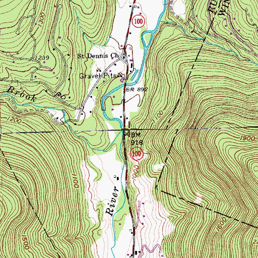 Topographic Map of Townsend Brook, VT