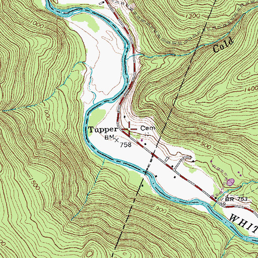Topographic Map of Tupper, VT
