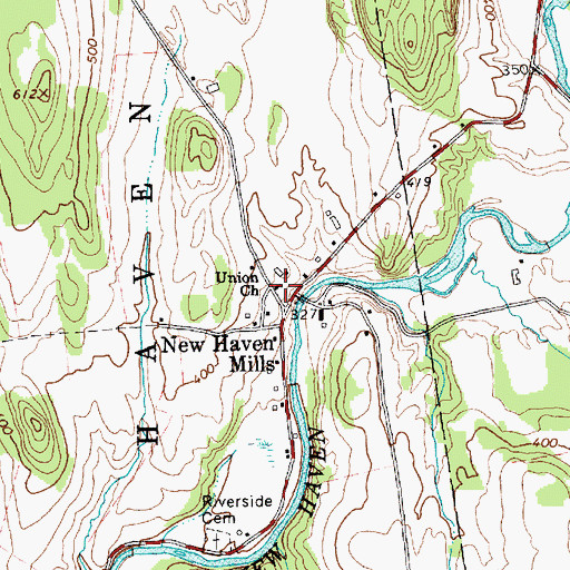 Topographic Map of Union Church, VT