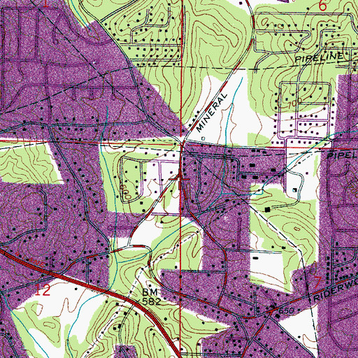 Topographic Map of Hamilton Mine, AL