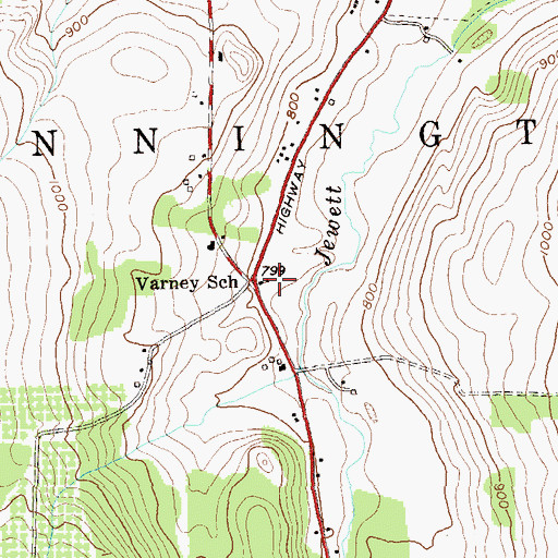 Topographic Map of Varney School, VT