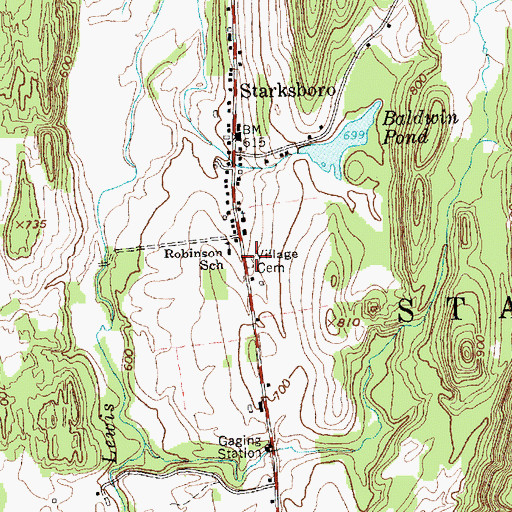 Topographic Map of Village Cemetery, VT