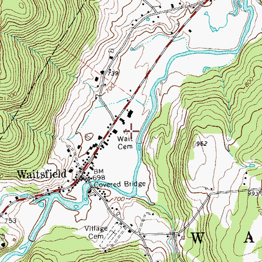 Topographic Map of Wait Cemetery, VT