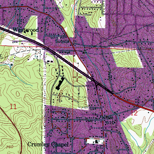 Topographic Map of Warner Mine, AL