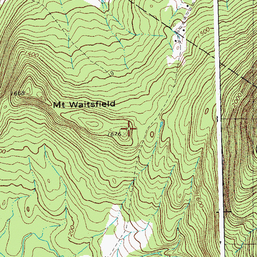 Topographic Map of Mount Waitsfield, VT