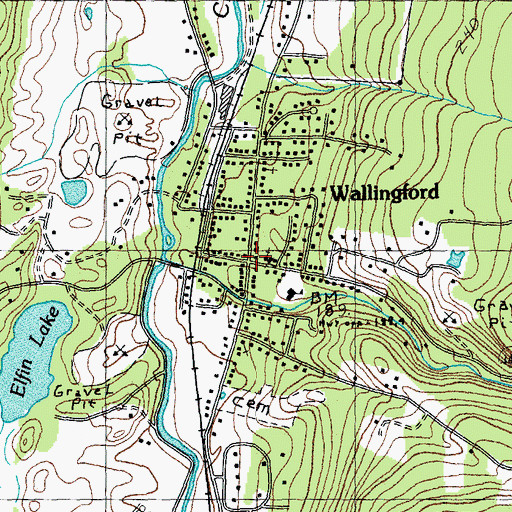 Topographic Map of Wallingford, VT