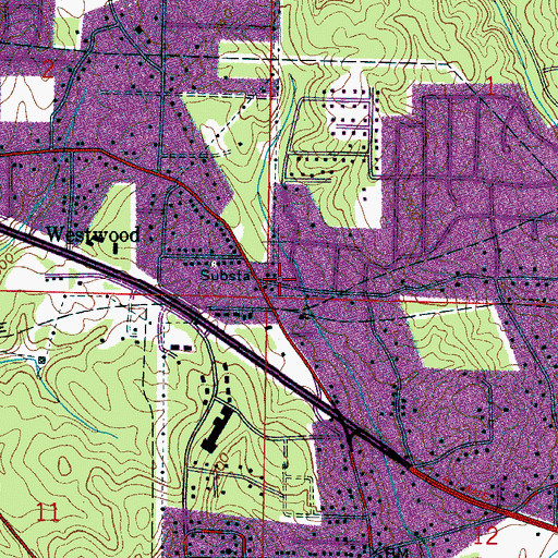 Topographic Map of Blossburg East Mine, AL