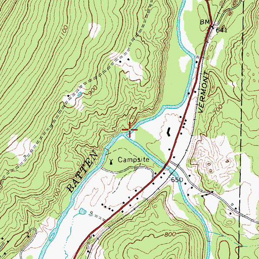 Topographic Map of Warm Brook, VT