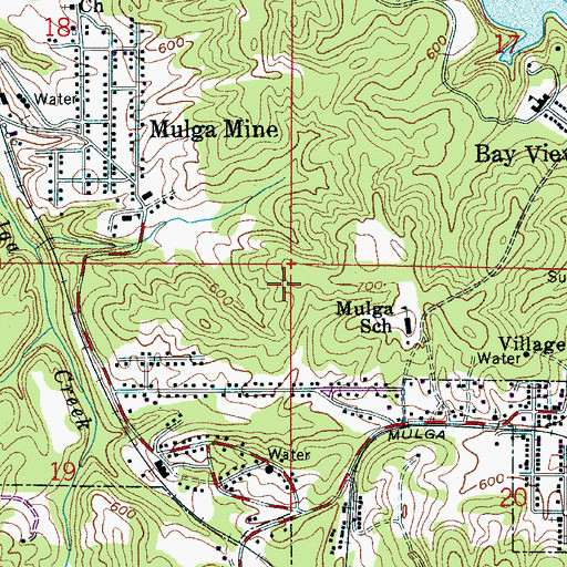 Topographic Map of Dolomite Number 1 Slope Mine, AL