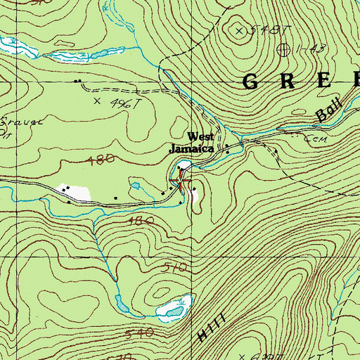 Topographic Map of West Jamaica, VT