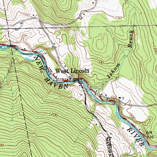 Topographic Map of West Lincoln, VT