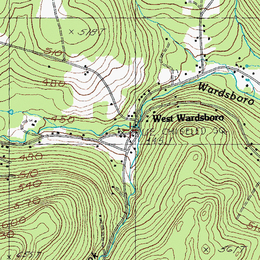 Topographic Map of West Wardsboro, VT