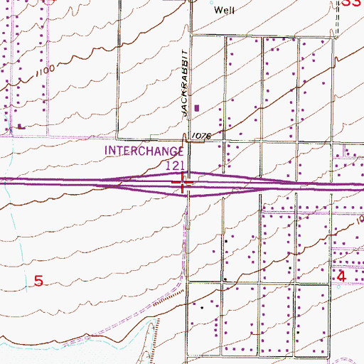 Topographic Map of Interchange One Hundred Twenty One, AZ