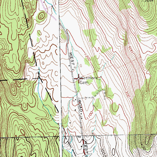 Topographic Map of Wetmore Cemetery, VT