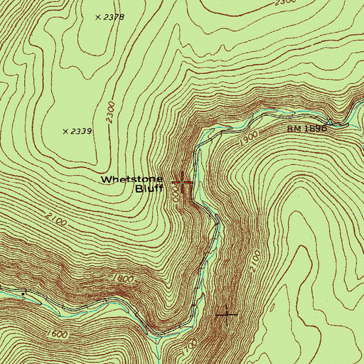 Topographic Map of Whetstone Bluff, VT