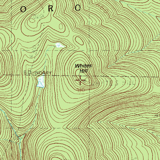 Topographic Map of Whites Hill, VT