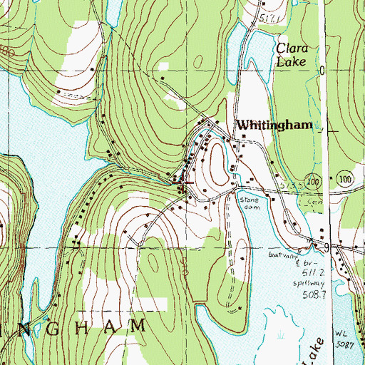 Topographic Map of Whitingham, VT