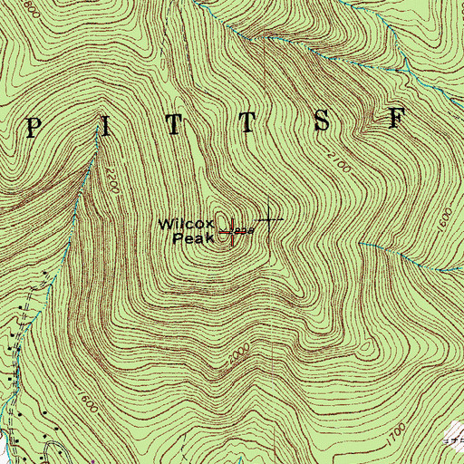 Topographic Map of Wilcox Peak, VT