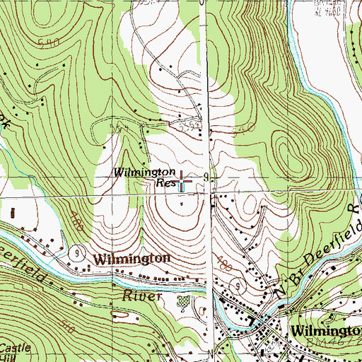 Topographic Map of Wilmington Reservoir, VT