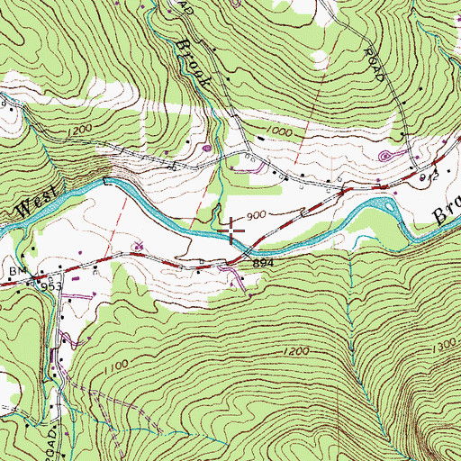 Topographic Map of Wing Brook, VT