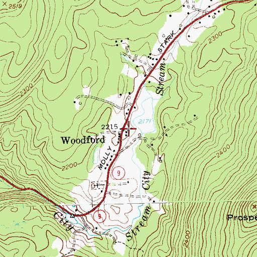 Topographic Map of Woodford, VT