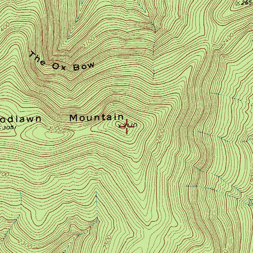Topographic Map of Woodlawn Mountain, VT