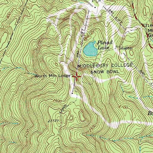 Topographic Map of Worth Mountain Lodge, VT