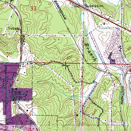 Topographic Map of Dolomite Number 2 Mine, AL