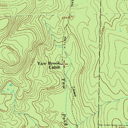 Topographic Map of Yaw Brook Cabin, VT