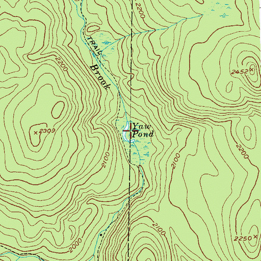 Topographic Map of Yaw Pond, VT