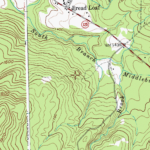 Topographic Map of Windows Trail, VT