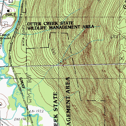 Topographic Map of Otter Creek State Wildlife Management Area, VT