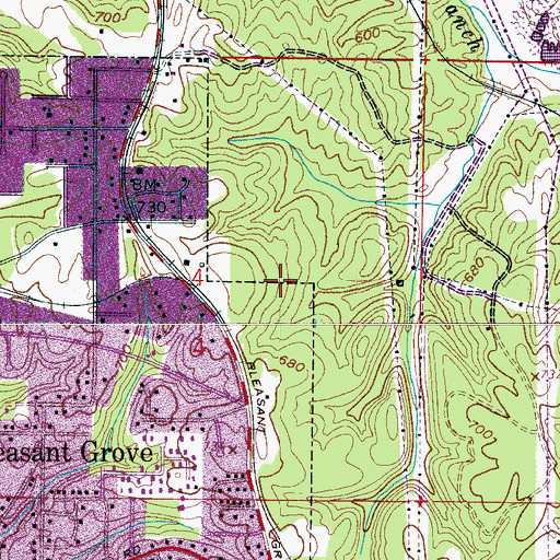 Topographic Map of Wylam Mine, AL