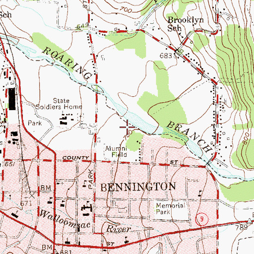 Topographic Map of Mount Anthony High School, VT