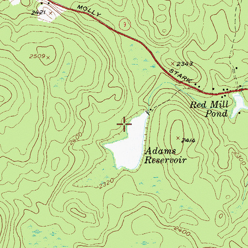 Topographic Map of Woodford State Park, VT