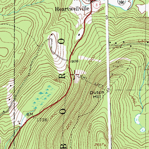 Topographic Map of Dutch Hill Winter Sports Area, VT