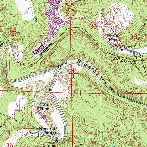 Topographic Map of Barrell Mine, AL