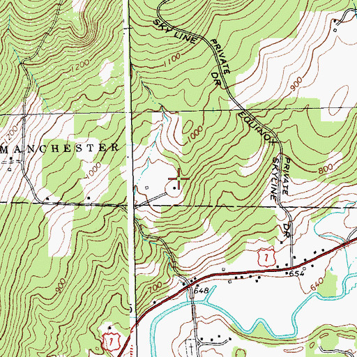 Topographic Map of Mount Equinox Skyline Drive Point of Interest, VT